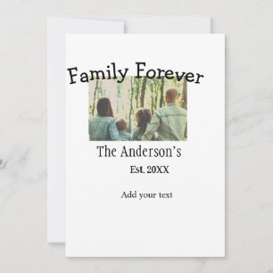 Cartes Pour Fêtes Annuelles Ajouter nom de famille photo année rustique vintag