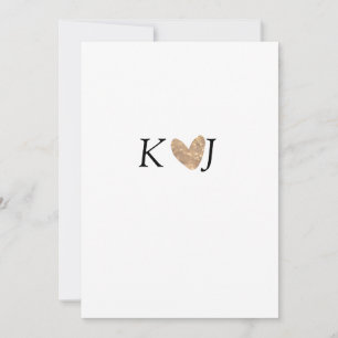 Cartes Pour Fêtes Annuelles Ajouter un nom de couple lettre mariage cœur doré 
