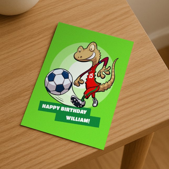 Cartes Pour Fêtes Annuelles Ajouter Votre Nom Joyeux Anniversaire Funny Soccer (Créateur téléchargé)