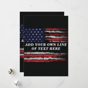 Cartes Pour Fêtes Annuelles Ajouter votre propre texte sur grunge American fla