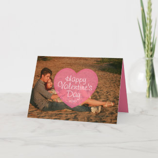 Cartes Pour Fêtes Annuelles Ajoutez votre propre photo Pink Valentine's Day Ca