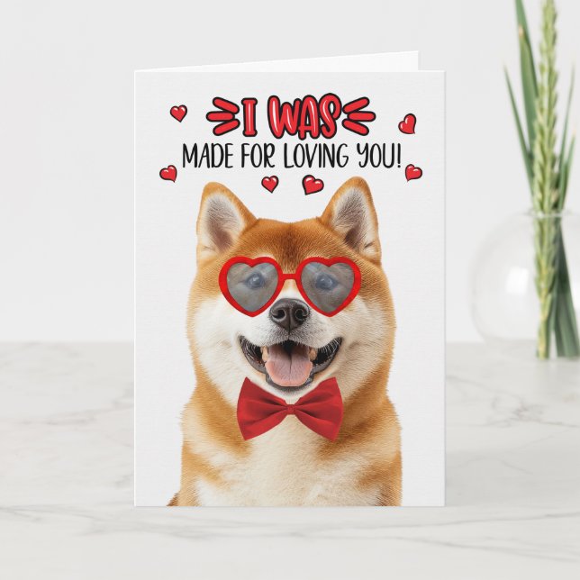 Cartes Pour Fêtes Annuelles Akita Chien fait pour vous aimer Valentine (Devant)