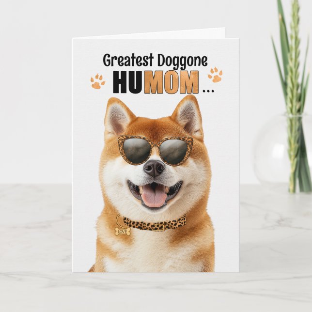 Cartes Pour Fêtes Annuelles Akita Dog Greatest HuMOM Fête des Mères (Devant)