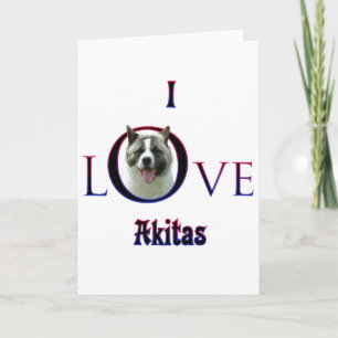 Cartes Pour Fêtes Annuelles Akita I Love