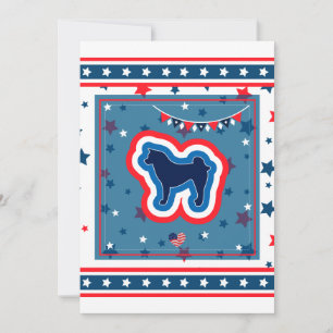 Cartes Pour Fêtes Annuelles Akita Patriotique Rouge Blanc Et Bleu 4 Juillet