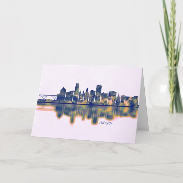 Cartes Pour Fêtes Annuelles Akron Skyline (Devant)