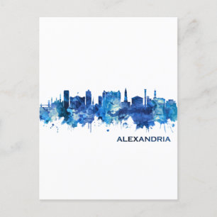 Cartes Pour Fêtes Annuelles Alexandria Égypte Skyline bleu