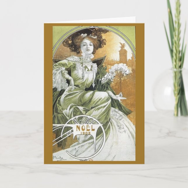 Cartes Pour Fêtes Annuelles Alfosne Mucha (Devant)