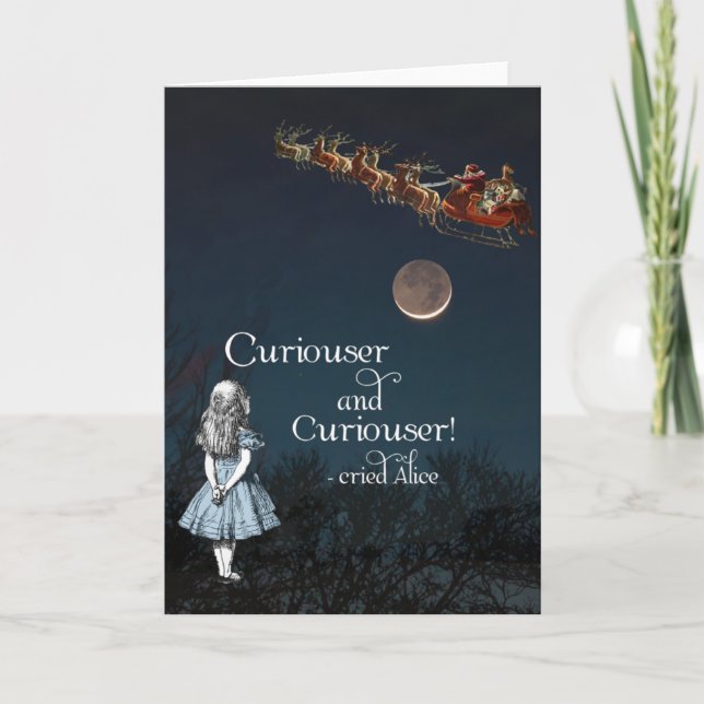 Cartes Pour Fêtes Annuelles Alice au pays des merveilles Curiouser Père Noël C (Devant)