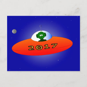 Cartes Pour Fêtes Annuelles Alien de la bonne année 2017