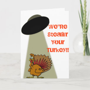 Cartes Pour Fêtes Annuelles Alien Out of This World ThanksGiving !