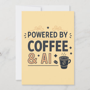 Cartes Pour Fêtes Annuelles Alimenté par le café et le vecteur de technologie 