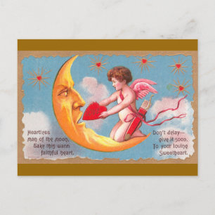 Cartes Pour Fêtes Annuelles Aliments cupides Coeur à la Lune Saint-Valentin