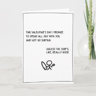 Cartes Pour Fêtes Annuelles 'All Day' - Surfing Valentine's Card