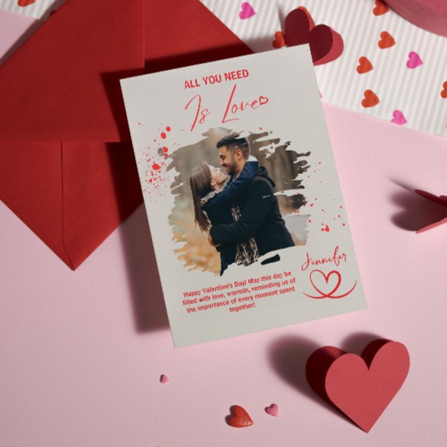Cartes Pour Fêtes Annuelles All You Need Is Love Valentines Day Photo Heart  (all you need is love valentines day cards)