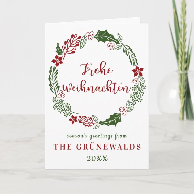 Cartes Pour Fêtes Annuelles Allemagne Joyeux Noël, personnalisé (Devant)