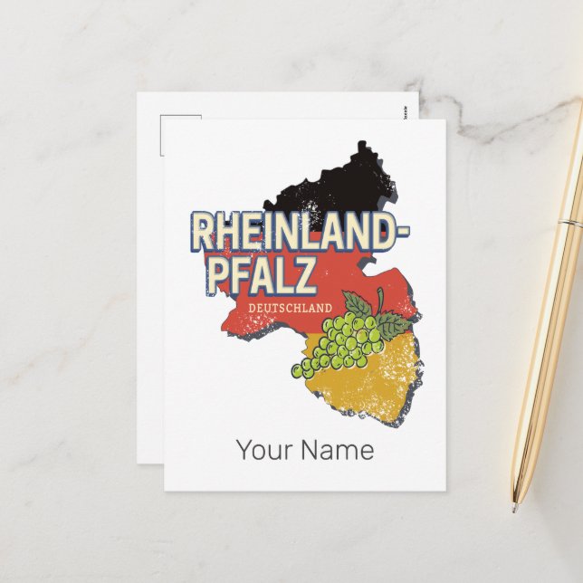 Cartes Pour Fêtes Annuelles Allemagne Rhénanie-Palatinat Federal State RLP (Devant/Arrière en situation)