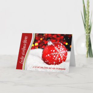 Cartes Pour Fêtes Annuelles Allemand Noël Weihnachten Red Snowflake