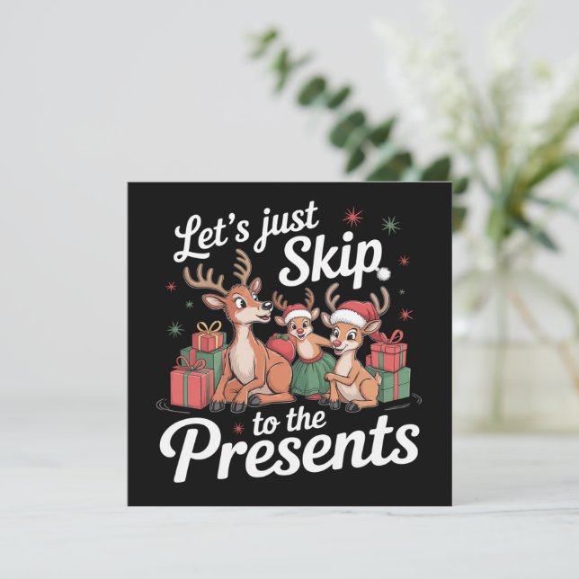 Cartes Pour Fêtes Annuelles Aller aux présents Noël de famille (Debout devant)
