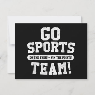 Cartes Pour Fêtes Annuelles Allez l'équipe sportive ! Sports amusants