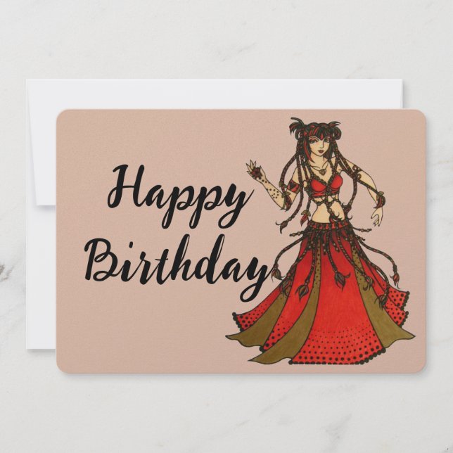 Cartes Pour Fêtes Annuelles Alliecat Belly Dancer Joyeux anniversaire (Devant)