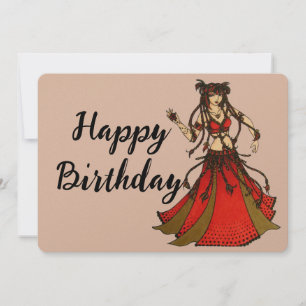 Cartes Pour Fêtes Annuelles Alliecat Belly Dancer Joyeux anniversaire
