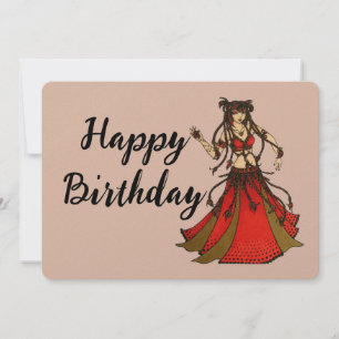 Cartes Pour Fêtes Annuelles Alliecat Belly Dancer Joyeux anniversaire