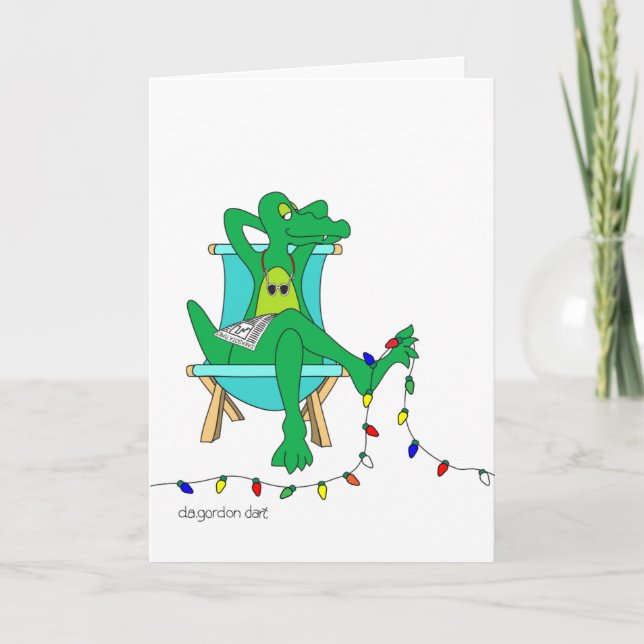 Cartes Pour Fêtes Annuelles Alligator au Paradis (Devant)