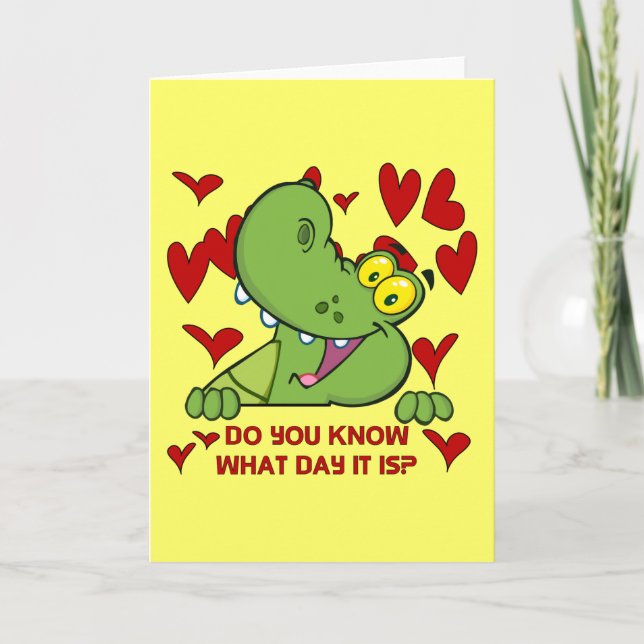 Cartes Pour Fêtes Annuelles Alligator Valentines Day (Devant)