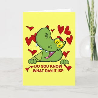 Cartes Pour Fêtes Annuelles Alligator Valentines Day