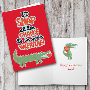 Cartes Pour Fêtes Annuelles Alligator vif mignon Valentine