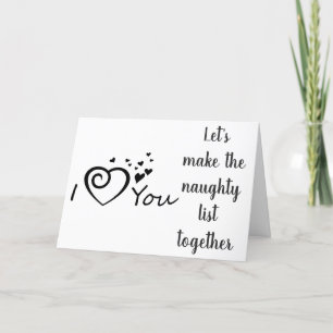 CARTES POUR FÊTES ANNUELLES ALLONS FAIRE LA LISTE NAUGHTY ENSEMBLE NOËL
