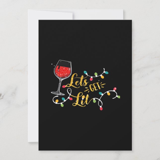 Cartes Pour Fêtes Annuelles Allumons les Verres à Vin Lumières de Noël Boisson (Devant)
