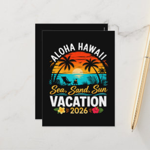Cartes Pour Fêtes Annuelles Aloha Hawaii Mer Sable Soleil 2026