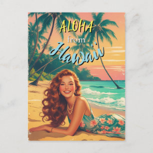Cartes Pour Fêtes Annuelles Aloha Hawaiian Travel Style vintage de Hawaii