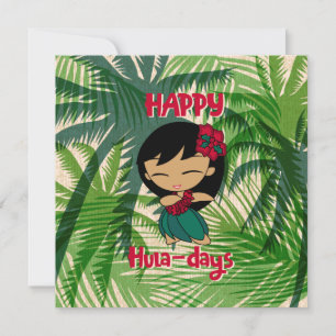 Cartes Pour Fêtes Annuelles Aloha Honeys Noël Vacances Hula Fille Palmiers
