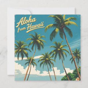 Cartes Pour Fêtes Annuelles Aloha Voyage Hawaïen De Style vintage De Hawaii
