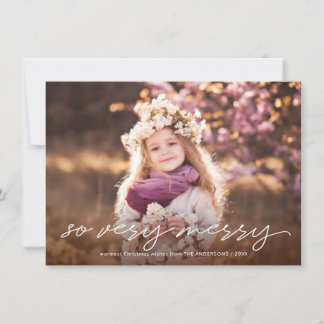 Cartes Pour Fêtes Annuelles Alors très joyeux Noël manuscrit script photo