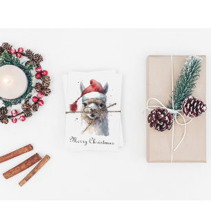 Cartes Pour Fêtes Annuelles Alpaca de Noël, personnalisable