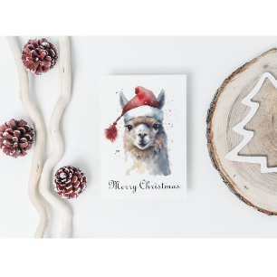Cartes Pour Fêtes Annuelles Alpaca de Noël, personnalisable
