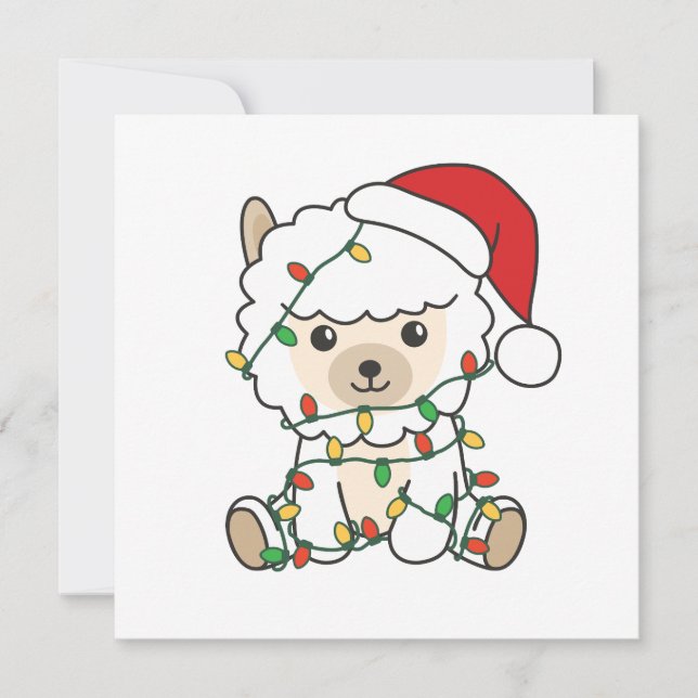 Cartes Pour Fêtes Annuelles Alpaca Noël Animaux d'hiver Alpacas (Devant)