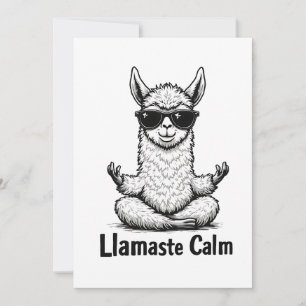 Cartes Pour Fêtes Annuelles Alpaca Séjour Calme Llamaste Lama Yoga Amusant