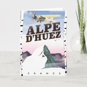 Cartes Pour Fêtes Annuelles Alpe d'Huez, poster de voyage ski en France
