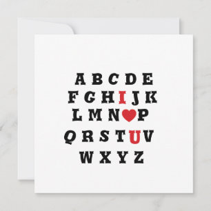 Cartes Pour Fêtes Annuelles alphabet valentin je vous aime