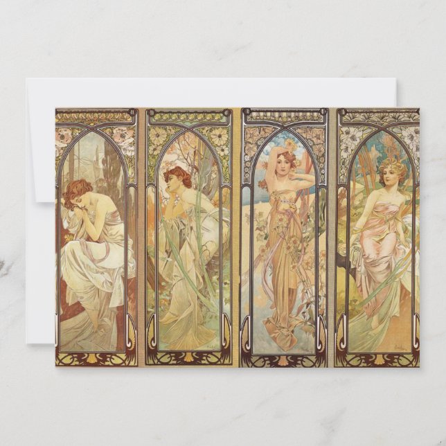 Cartes Pour Fêtes Annuelles Alphonse Mucha - Art Nouveau Master (Devant)