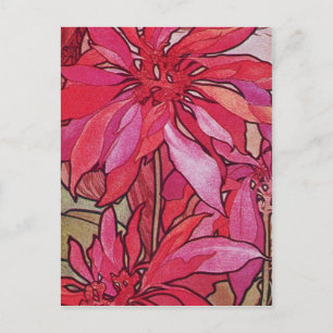Cartes Pour Fêtes Annuelles Alphonse Mucha Poinsettias Christmas Postcards