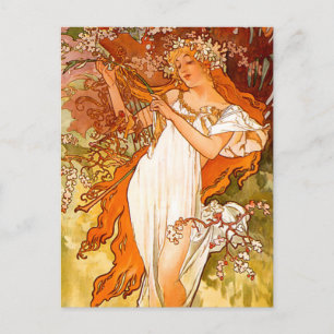 Cartes Pour Fêtes Annuelles Alphonse Mucha Spring