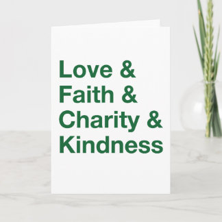 Cartes Pour Fêtes Annuelles Alternate Kind Words Holiday Card (Green)