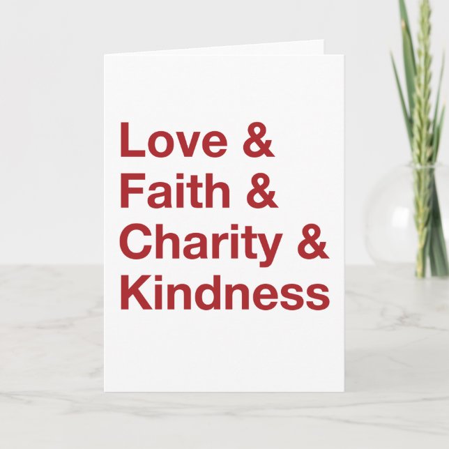 Cartes Pour Fêtes Annuelles Alternate Kind Words Holiday Card (Red) (Devant)