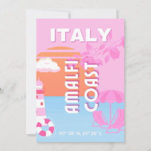 Cartes Pour Fêtes Annuelles Amalfi Coast Travel Art, Preppy Travel, Rose